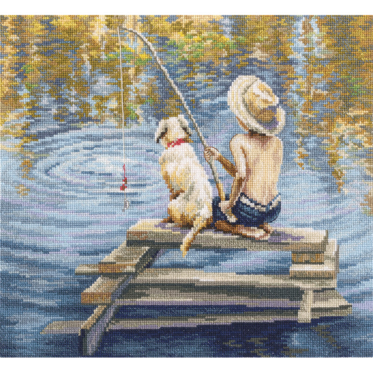 Набор для вышивания крестом "Gone Fishing" 27,5x24,5 RTOM998