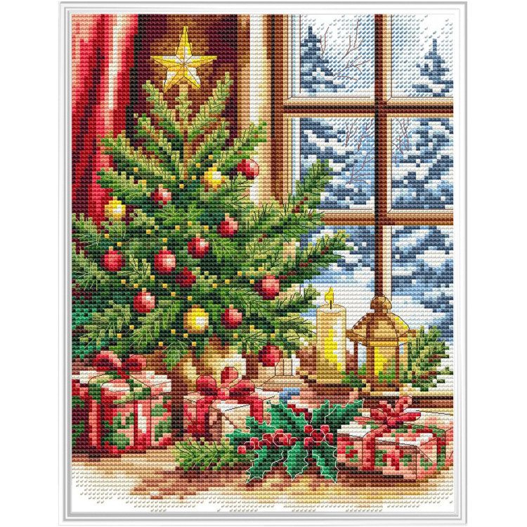 Zählstickerei-Kit "Weihnachtsbaum" 17x22 CDABC8142