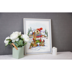 Набор для вышивания крестом "Веселый лыжник" 28.5x36.5 см S/VK087