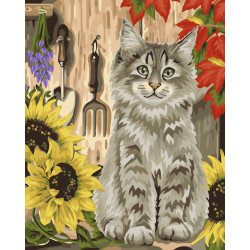 „Wizardi Painting by Numbers“ kačiukas ir saulėgrąžos 40x50 cm H058