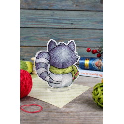 Kreuzstichset "Wissenschaftler Waschbär" 9x9 cm SR-895