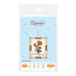 Kreuzstich auf Holzbasis "Miniatur. Ringelblume" 13x11 cm SO-140