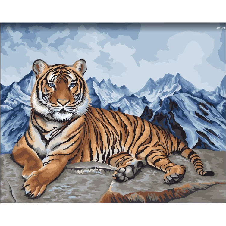 Набор для рисования по номерам Wizardi. Амурский тигр 40х50 см H090