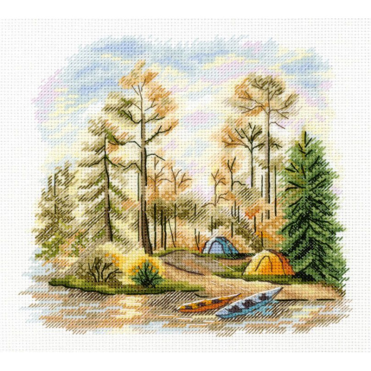 Kreuzstich-Set "Im Kiefernwald" 15x16 cm SNV-954