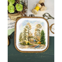 Kreuzstich-Set "Im Kiefernwald" 15x16 cm SNV-954