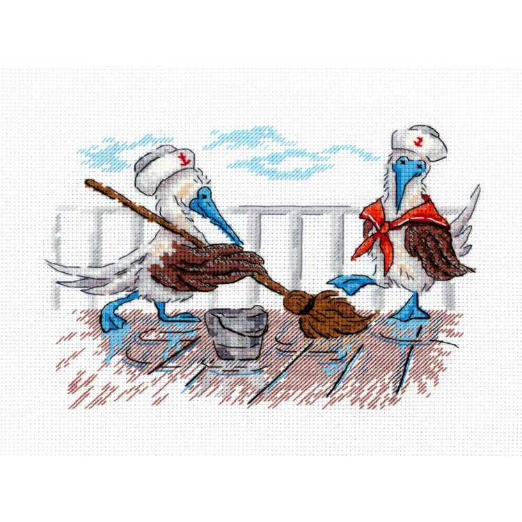 Kreuzstich-Set "Aufräumen" 12x17 cm SNV-897