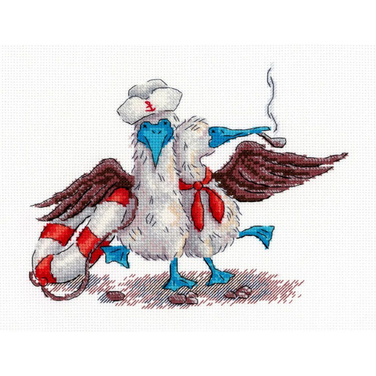 Kreuzstich-Set "Glückliche Seefahrer" 14x17 cm SNV-896