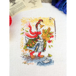 Kreuzstich-Set "Herbstspaziergang" 18x13 cm SM-795