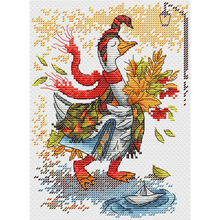 Kreuzstich-Set "Herbstspaziergang" 18x13 cm SM-795
