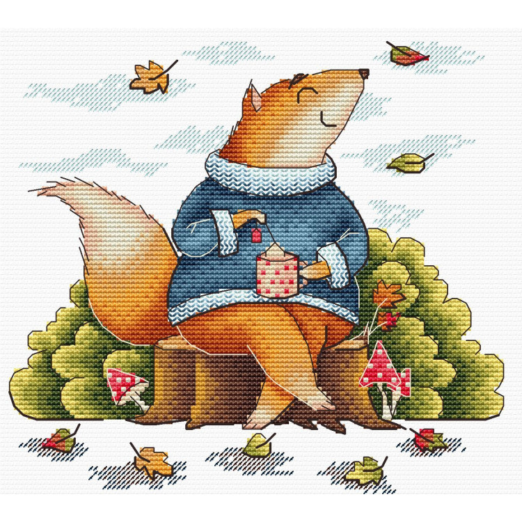 Kreuzstich-Set "Herbstentspannung" 18x19 cm SM-786