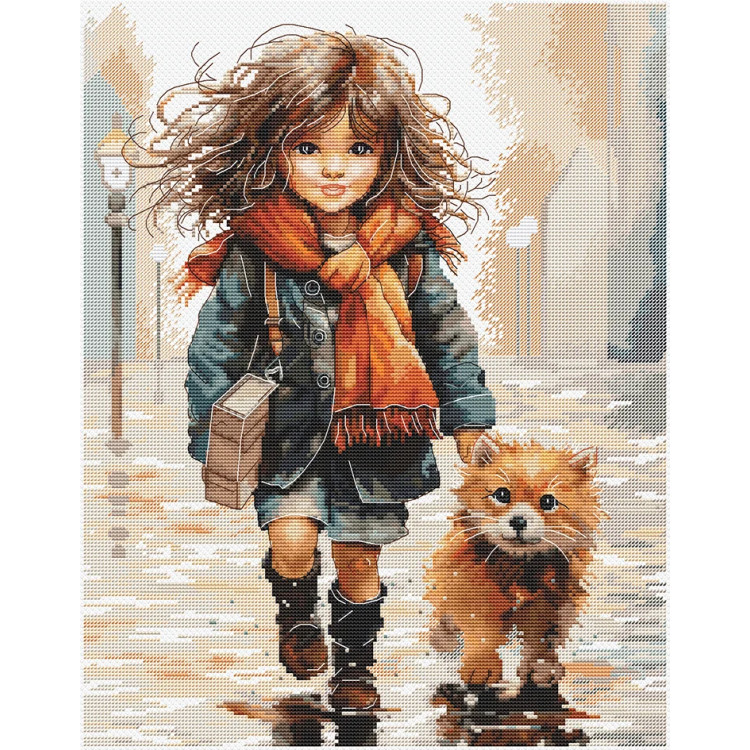 Набор для вышивки крестом "По лужам" 23 х 29 см SANP-74