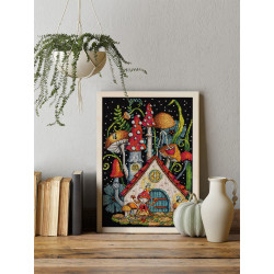 Ristinuke komplekt PANNA "Grybų namelis" 19 x 24,5 cm PVS-7321