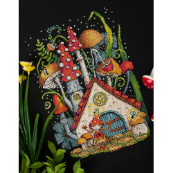 Ristinuke komplekt PANNA "Grybų namelis" 19 x 24,5 cm PVS-7321