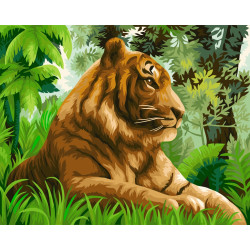 „Wizardi Painting by Numbers Kit“ Tigras džiunglėse 40x50 cm H110