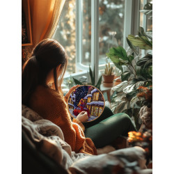 Kryželiu siuvinėjimo rinkinys PANNA "Kalėdų gatvė" 22.5 x 30 cm PPR-7497