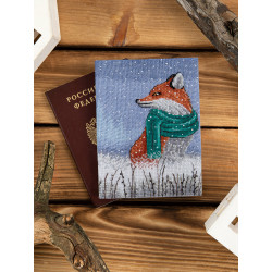 Siuvinėjimo kryželiu rinkinys PANNA "Pasporto viršelis. Žiemos lapė" 20 x 13,5 cm POP-7521