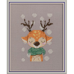 Kryželiu siuvinėjimo rinkinys KLART "Elnias su šaliku" 11.5 x 11.5 cm KL8-562