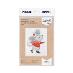 Siuvinėjimo rinkinys KLART "Pelė ant čiuožyklos" 11 x 14 cm KL8-558