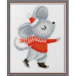 Siuvinėjimo rinkinys KLART "Pelė ant čiuožyklos" 11 x 14 cm KL8-558