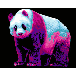 Piešimo pagal skaičius rinkinys. H137 Neoninė Panda 40*50