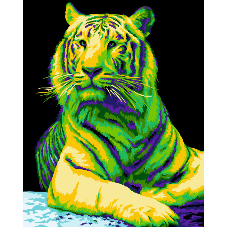 (SALE) Painting by numbers kit. H139 Neon Tiger 40*50
