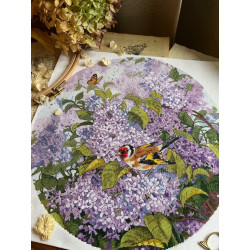 Набор для вышивания крестиком "Сиреневый сад" 34 х 35 см SANS-83
