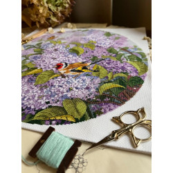 Набор для вышивания крестиком "Сиреневый сад" 34 х 35 см SANS-83