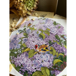 Набор для вышивания крестиком "Сиреневый сад" 34 х 35 см SANS-83
