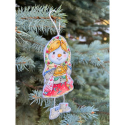 Набор для вышивания крестиком "Девочка-снеговик" 7х14,5 cm SANS-81