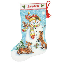 (Discontinued) Cross stitch kit "Winter Friends" Christmas Stocking D70-08963