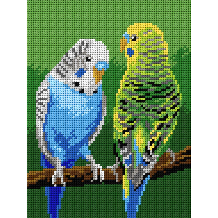 Cross stitch kit "Budgerigar" 16,5x22 cm SAM3578