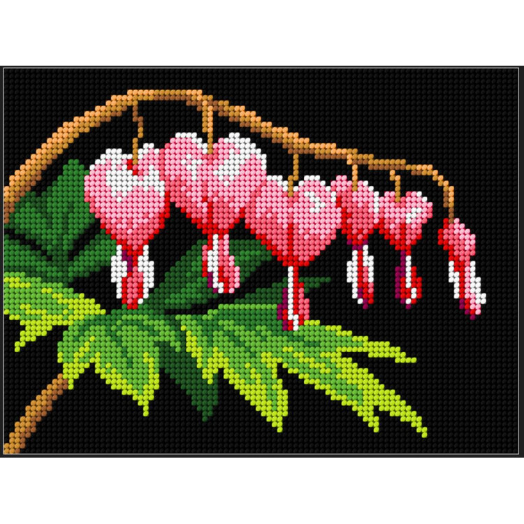 Cross stitch kit "Bleeding Heart" 16,5x22 cm SAM3561