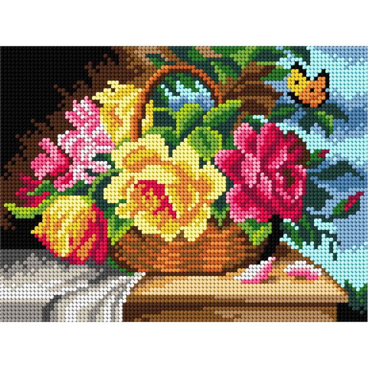 Cross stitch kit "Roses" 16,5x22 cm SAM2926
