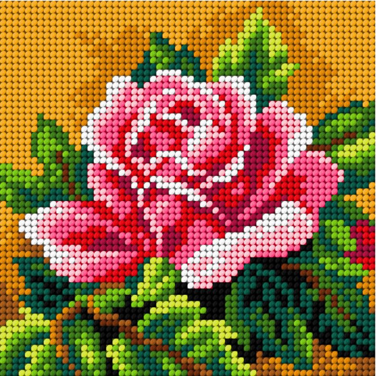 Kreuzstich-Set "Rose" 13,5x13,5 cm SAM2756