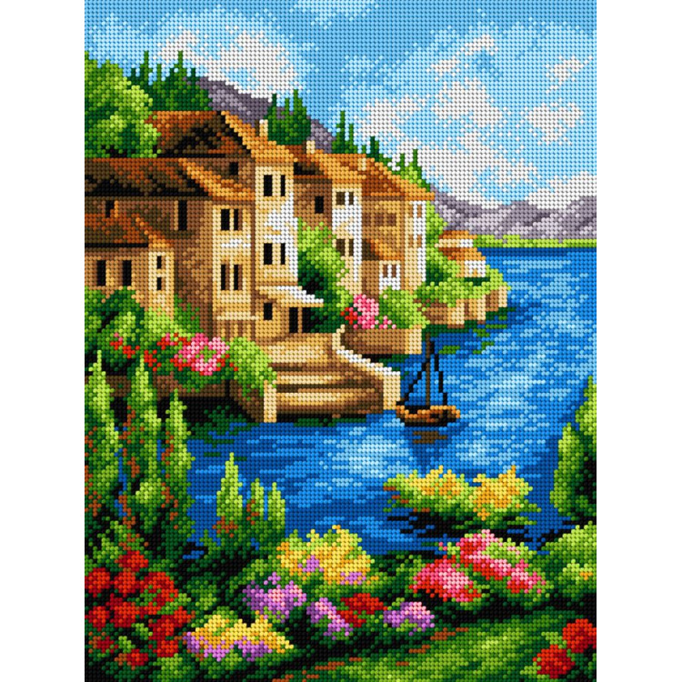 Kreuzstich-Set "Italienische Landschaft" 27,5x36,5 cm SAM2179