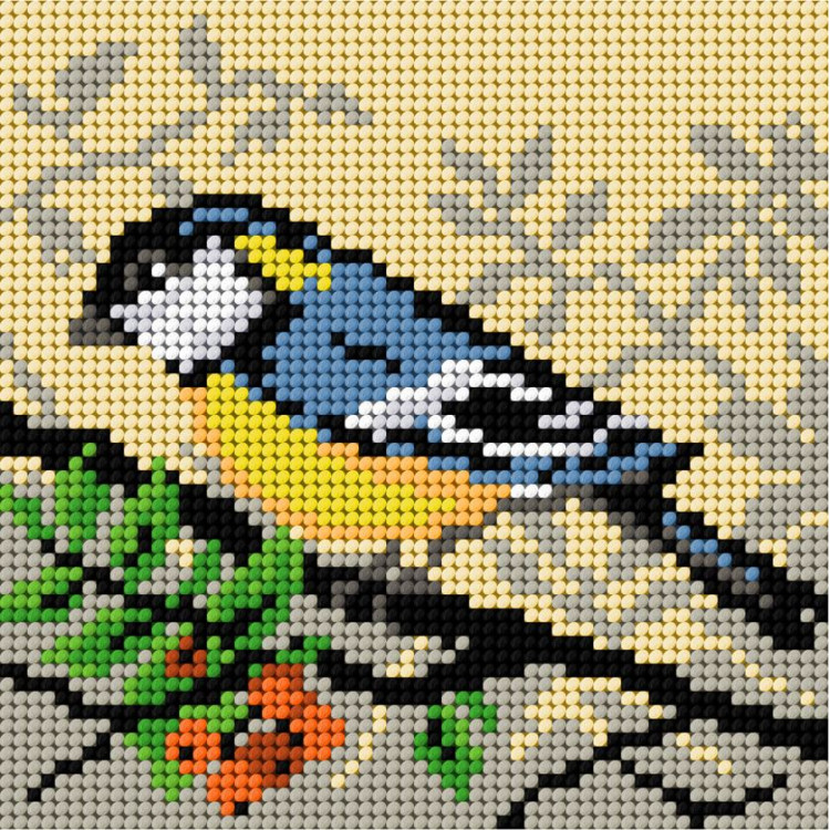 Kreuzstich-Set "Meise" 13,5x13,5 cm SAM2050