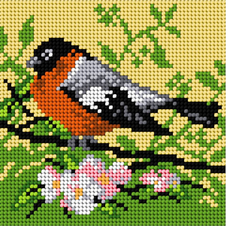 Kreuzstich-Set "Gimpel" 13,5x13,5 cm SAM2049