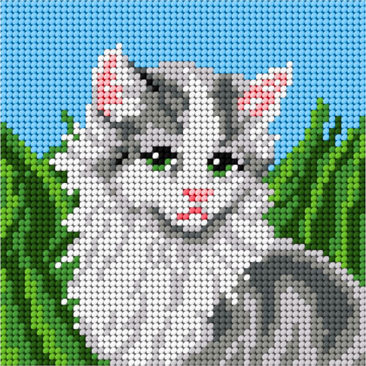 Kreuzstich-Set "Kätzchen" 13,5x13,5 cm SAM1455