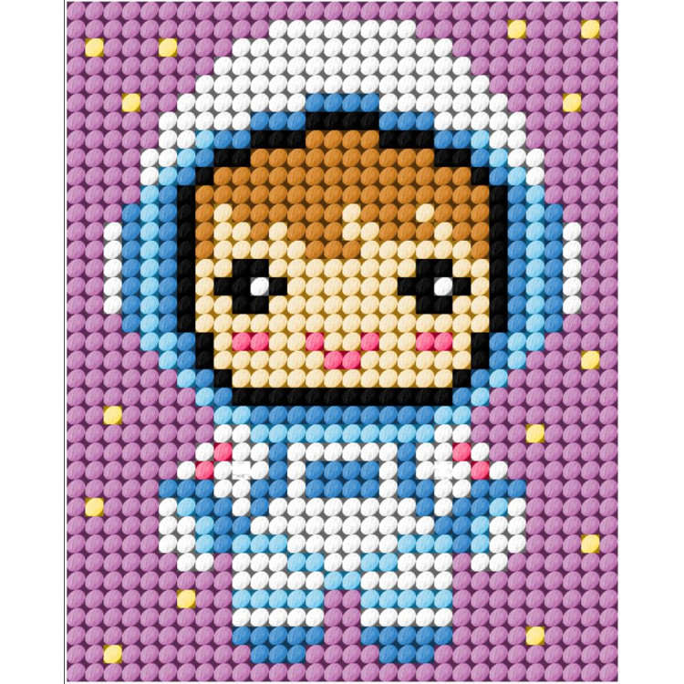 Halbstich-Stickset "Kosmonaut" 17x20,5 cm SA9788
