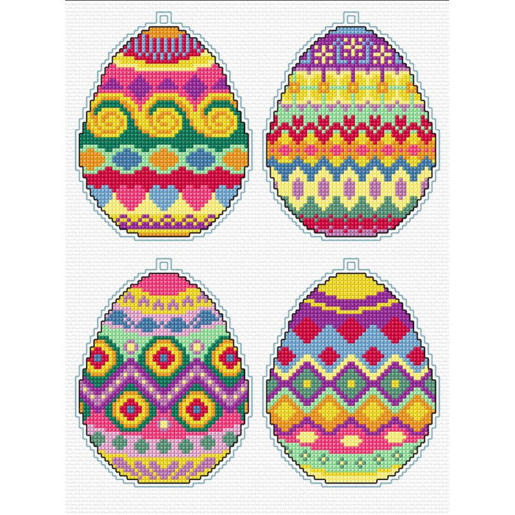 Набор счетным крестом на пластиковой канве. "Пасхальные яйца" набор из 3 SA8719