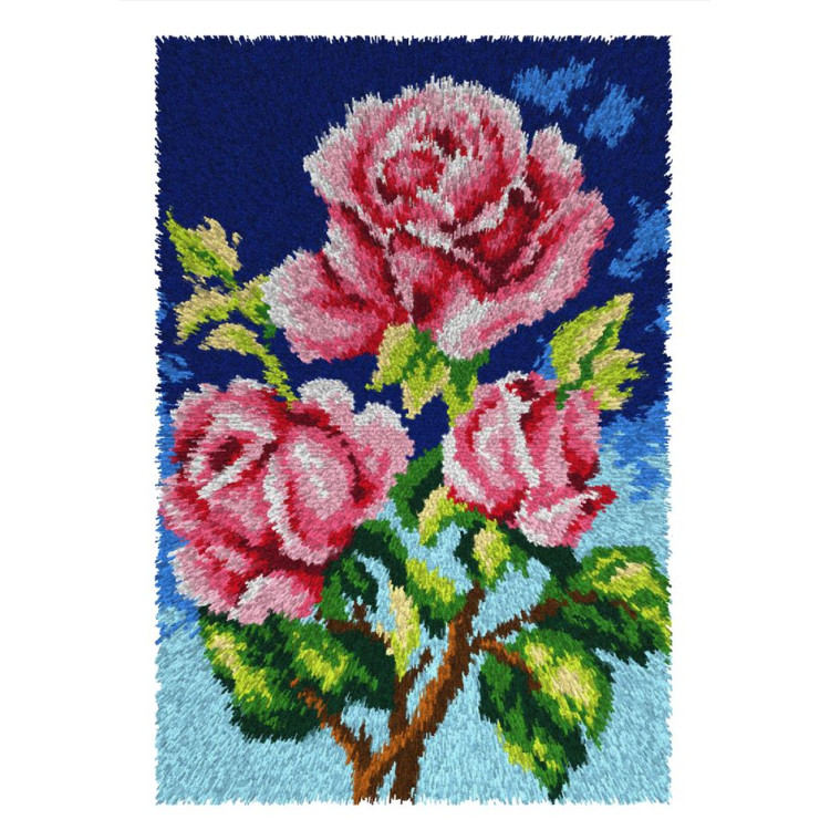 Knüpfteppich-Set "Rosen" 50x74,5 cm SA4263