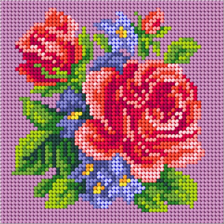 Printed Gobelin "Roses" 15x15 cm SA3631