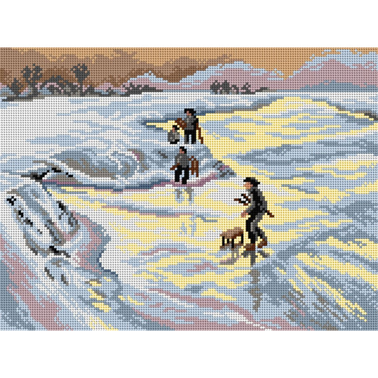 Printed Gobelin "after Emile Claus - Skaters" 30x40 cm SA3613