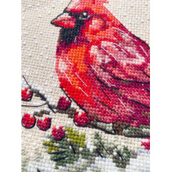 Cross stitch kit "Winter Cardinal" 15 х 15 cm AAHM-096