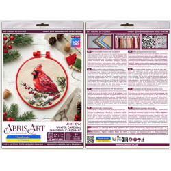 Cross stitch kit "Winter Cardinal" 15 х 15 cm AAHM-096