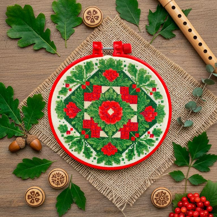 Cross stitch kit "Traditional motif" 15 х 15 cm AAHM-094