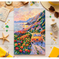 Hauptstickset für Perlen "Zwielicht über dem Meer" 23 x 34 cm AAB-968