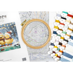 Cross stitch kit "Holiday Ducklings" 24 x 20 cm SLETIL9968