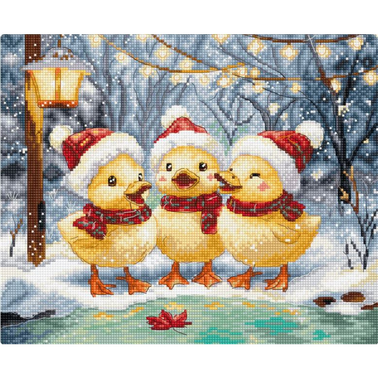 Cross stitch kit "Holiday Ducklings" 24 x 20 cm SLETIL9968