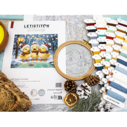 Cross stitch kit "Holiday Ducklings" 24 x 20 cm SLETIL9968